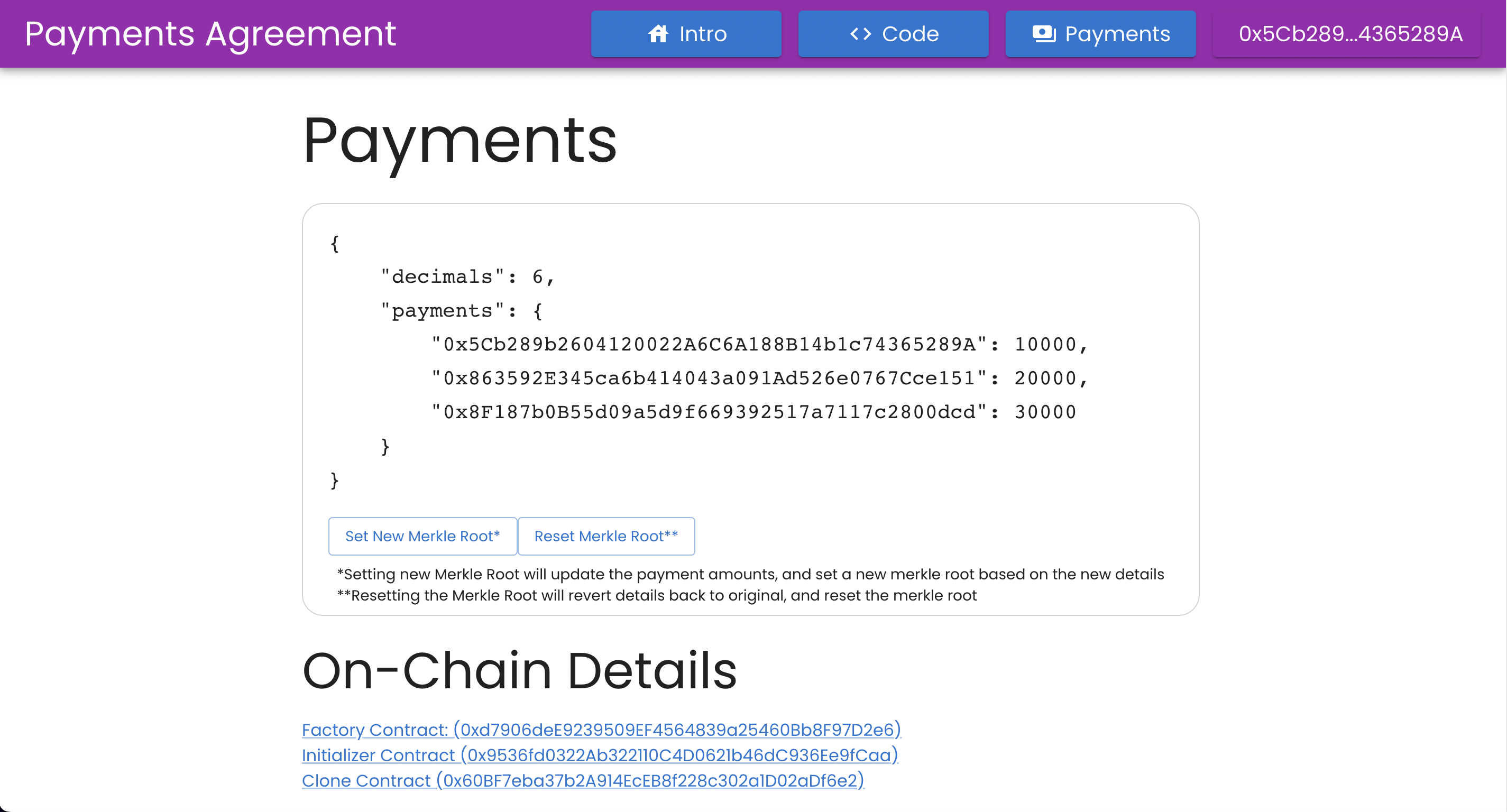Payments Agreement Site